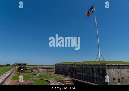 Fort Macon garde l'entrée du port de Beaufort à Emerald Isle, Caroline du Nord. Il a été construit entre 1826 et 1834. Banque D'Images