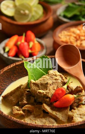 Gulai Kambing. Potage au curry de mouton traditionnel javanais. Banque D'Images