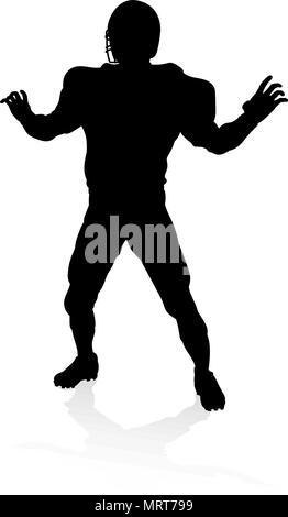 American Football Player Silhouette Illustration de Vecteur