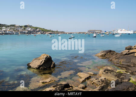 Hugh Town Harbour, St Mary, Îles Scilly, Cornwall UK Banque D'Images