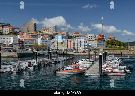 Finisterre Harbour Marina, Fisterra, Galice, Espagne, Europe Banque D'Images