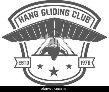 Hang gliding club modèle emblème. L'élément de conception de logo, étiquette, emblème, signe. Vector illustration Illustration de Vecteur