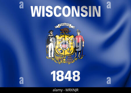 Pavillon 3D du Wisconsin, USA. 3D Illustration. Banque D'Images