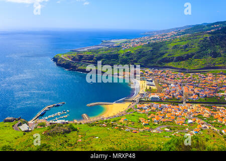 L'île de Madère, Machico cityscape, destination de voyage au Portugal Banque D'Images