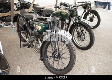 Vieille moto classique a montré en véhicule classique juste Mallorca Espagne Banque D'Images