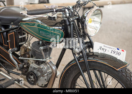 Vieille moto classique a montré en véhicule classique juste Mallorca Espagne Banque D'Images