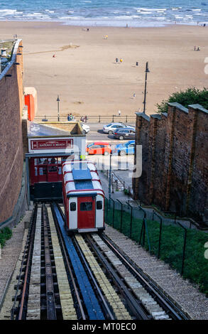 Le Tramway funiculaire pris à Scarborough, Yorkshire, Royaume-Uni le 20 mai 2018 Banque D'Images