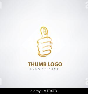 Thumb up logo concept modèle. Étiquette pour voter, entreprise ou organisation. Vector illustration Illustration de Vecteur
