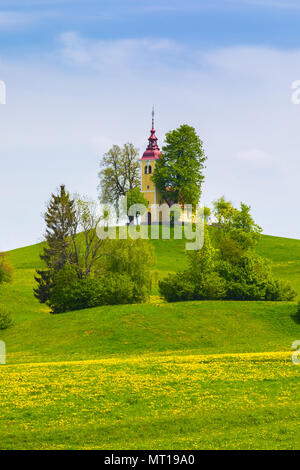 Eglise de Saint Thomas dans Gorenji Vrsnik, Idrija, Slovénie Banque D'Images