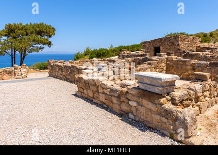 Ruines antiques dans ville de Kamiros situé dans le nord-ouest de l'île de Rhodes. Banque D'Images