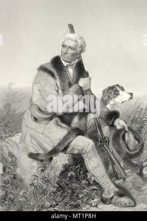 Daniel Boone (1734 - 1820) pionnier américain, explorer, bûcheron, et pionnier, l'un des premiers héros populaire des États-Unis. Banque D'Images