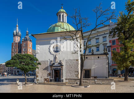 Eglise Saint-wojciech à Cracovie. Pologne Banque D'Images