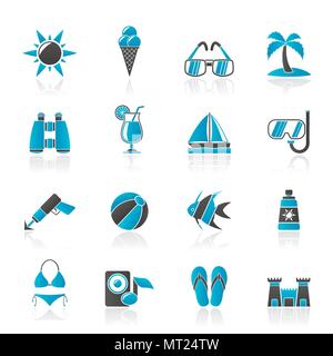 Tropic, plages et d'icônes - vector icon set Illustration de Vecteur