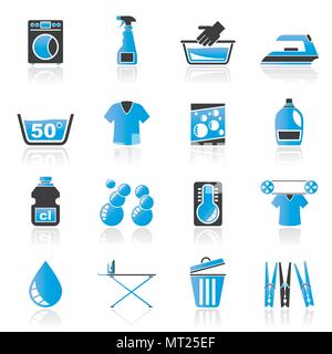 Lave-linge et blanchisserie icônes - vector icon set Illustration de Vecteur