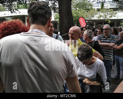 27 mai 2018 - Ivrea, Italy-May 27, 2018 Journée Portes Ouvertes : Rousseau M5S Circulation 5 étoile avec Danilo Toninelli et Davide Casaleggio à Ivrea Crédit : Stefano Guidi/ZUMA/Alamy Fil Live News Banque D'Images