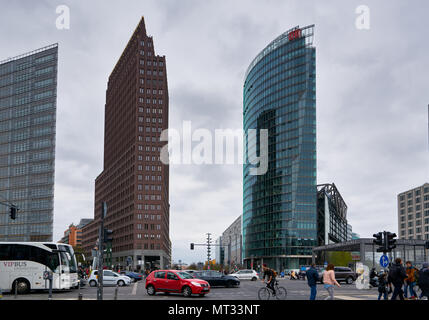 Berlin, Allemagne - le 3 avril 2017 : Potsdamerplatz durant la journée, à Berlin Banque D'Images