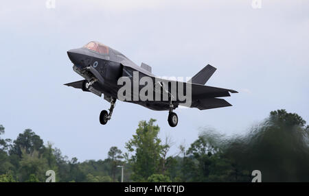 À l'embargo du mardi 29 mai 0001 Un RAF F35 B Variante décolle de la Base aérienne des marines de Beaufort à Beaufort Savannah, États-Unis. Banque D'Images