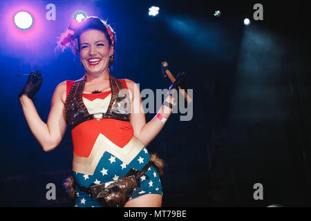 Wroclaw, Pologne. 26 mai, 2018. Festival Tattoo polonais. 300 exposants ont participé au festival. Pendant 4 jours, 4 000 personnes sont passées à travers. Credit : Krzysztof Zatycki/Pacific Press/Alamy Live News Banque D'Images