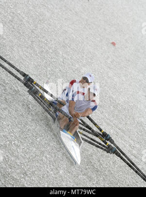 Eton, Grande-bretagne, Championnats du Monde 2006, 21/08/2006. © Peter SPURRIER, © peterspurrier@gmail.com.com GBR LM2X. Guindeau, James LINDSAY-FYNN Banque D'Images