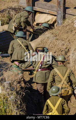 2012 Emu Gully, Re-enactment, Queensland, Australie Banque D'Images