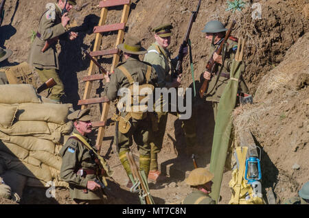 2012 Emu Gully, Re-enactment, Queensland, Australie Banque D'Images