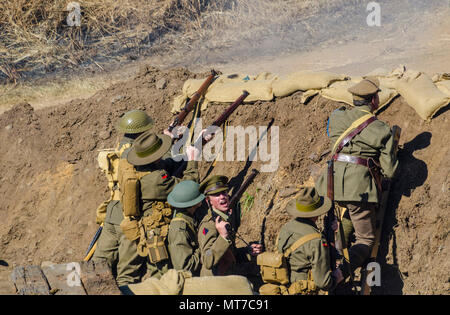 2012 Emu Gully, Re-enactment, Queensland, Australie Banque D'Images