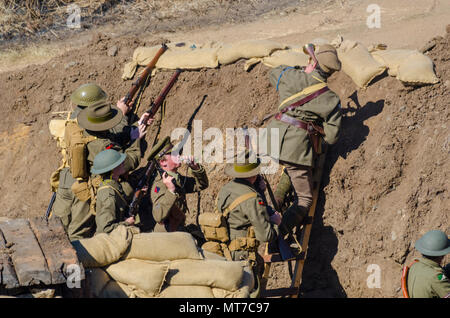 2012 Emu Gully, Re-enactment, Queensland, Australie Banque D'Images