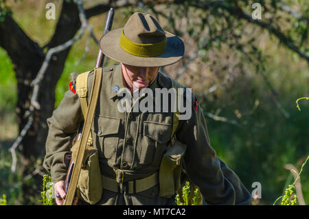 2012 Emu Gully, Re-enactment, Queensland, Australie Banque D'Images