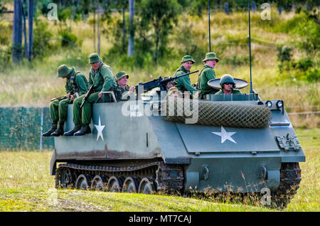 2012 Emu Gully, Re-enactment, Queensland, Australie Banque D'Images