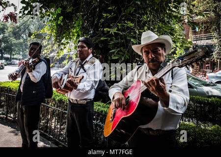 Musiciens mexicains rue performig à Polanco, Mexico City Banque D'Images