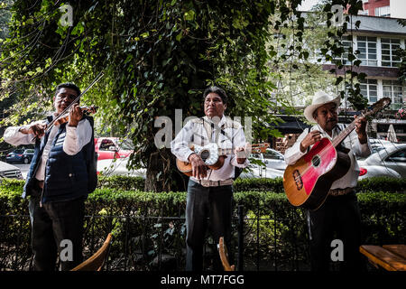 Musiciens mexicains rue performig à Polanco, Mexico City Banque D'Images