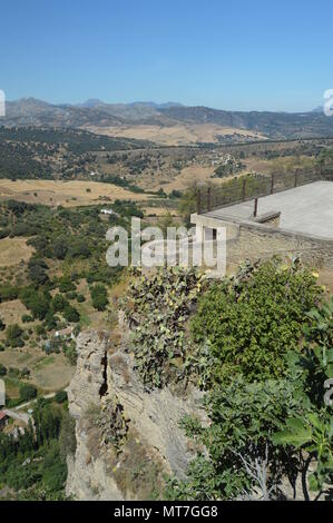 Magnifique coup de l'affût de la gorge du Tage. Le 4 août 2016. Architecture Voyage Vacances. Ronda malaga andalousie espagne. Banque D'Images