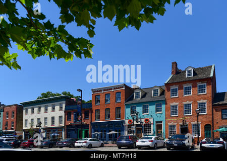 USA Maryland Baltimore MD Fells Point le long d'affaires Thames Street Banque D'Images