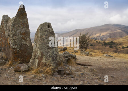 Karahunj (Carahunge) Observatoire près de la ville de Sisian, Arménie Banque D'Images