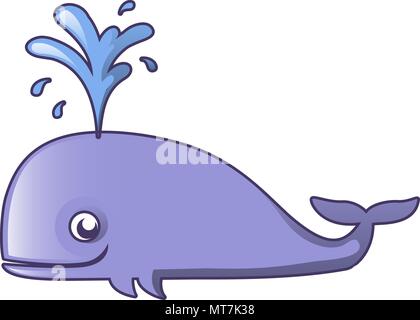 L'eau de la baleine, l'icône de démarrage style cartoon Illustration de Vecteur