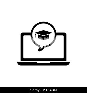 L'icône E-learning. Symbole de l'enseignement à distance simple Illustration de Vecteur