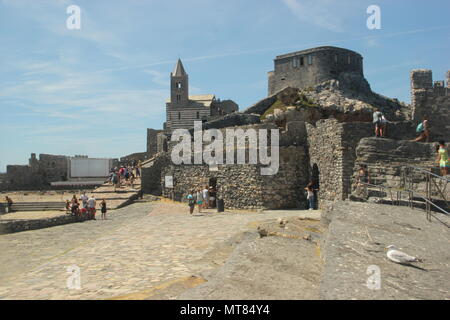 L'église de Saint Pierre, Portovenere, Italie Banque D'Images