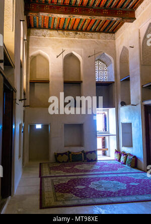 Chambre traditionnelle dans le château de Jabrin, Ad Dakhiliyah Région, Jabreen, Oman Banque D'Images