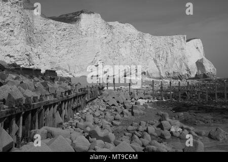 Seaford Head Cliff Banque D'Images