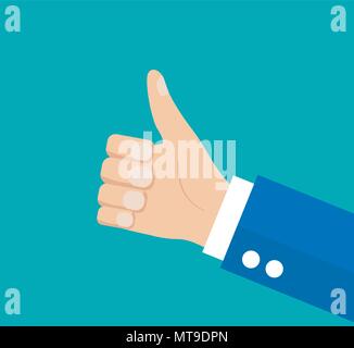Businessman holding hes thumb up Illustration de Vecteur