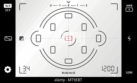 Appareil photo ou caméra vidéo vierge grille du viseur Illustration de Vecteur