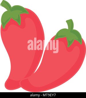 Chili Peppers sur fond blanc, design coloré. vector illustration Illustration de Vecteur