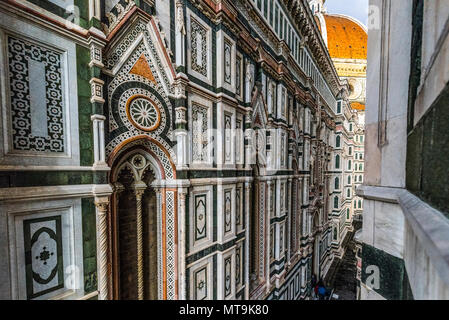 Vue extérieure de la Cathédrale Duomo di Firenze, Cathédrale de Saint Mary de fleur, Florence, Italie, Europe 08 mars 2018 Banque D'Images