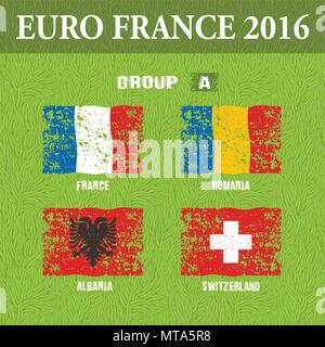 Championnat d'Europe de football 2016 en France des groupes A. Vector illustration Illustration de Vecteur