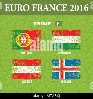 Championnat d'Europe de football 2016 en France des groupes F. Vector illustration Illustration de Vecteur