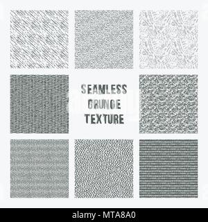 Ensemble de modèles sans couture grange. Vecteur simple scratch textures avec points, traits et doodles Illustration de Vecteur