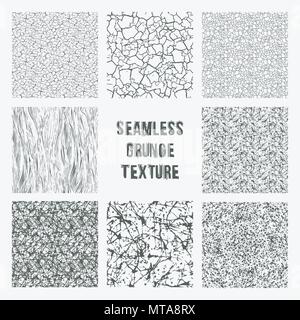 Ensemble de modèles sans couture grange. Vecteur simple scratch textures avec points, traits et doodles Illustration de Vecteur