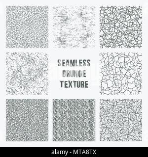 Ensemble de modèles sans couture grange. Vecteur simple scratch textures avec points, traits et doodles Illustration de Vecteur