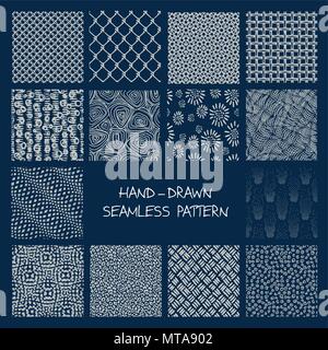 Ensemble de modèles sans couture à la main Illustration de Vecteur