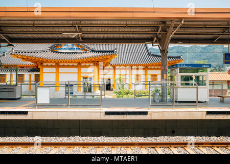 Chuncheon, CORÉE - 03 juin, 2016 Gimyujeong : gare, l'architecture traditionnelle coréenne Banque D'Images